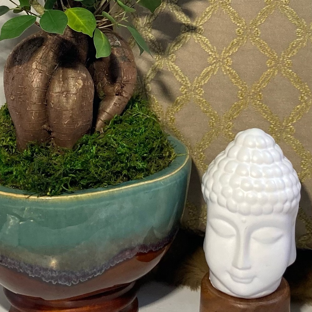 NWT Glazed Ceramic Buddha Bust / Head Statue White 🤍 Namaste’ 🤍